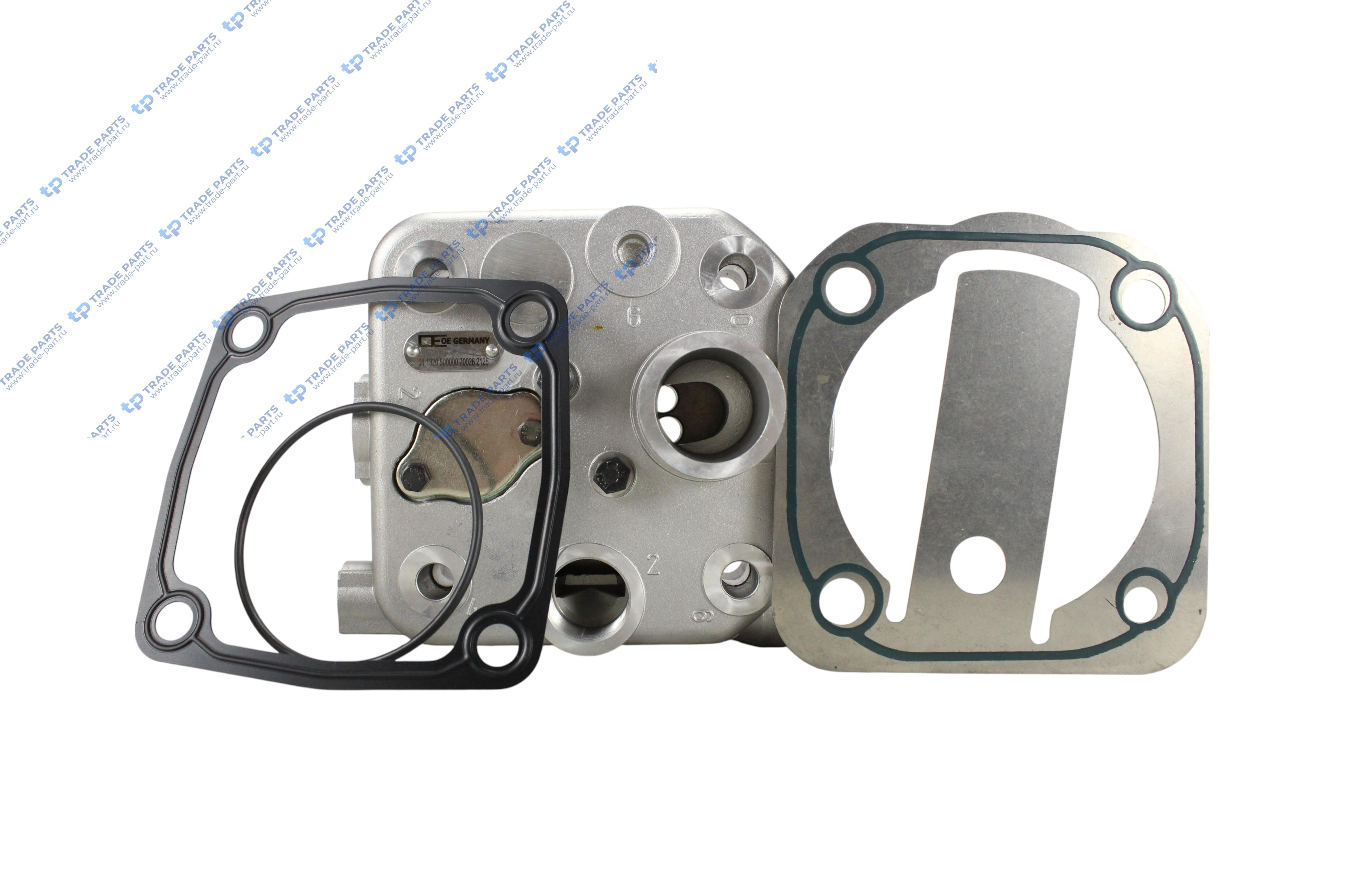 Реальная фотография головка компрессора mb actros (в сборе с клапанной плитой и прокладками)