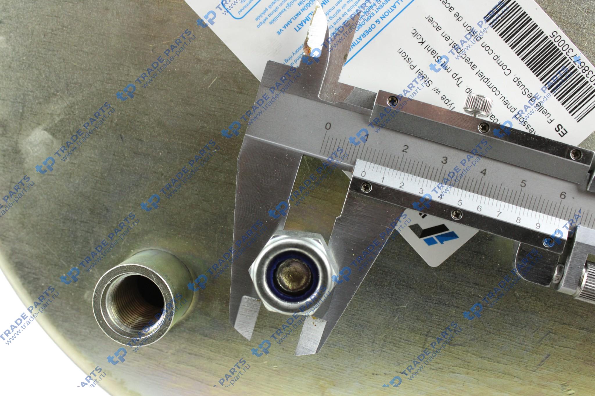 Реальная фотография пневморессора man tga (стальной стакан) (1шп.м12+1штуц.отв.м16х1.5мм)