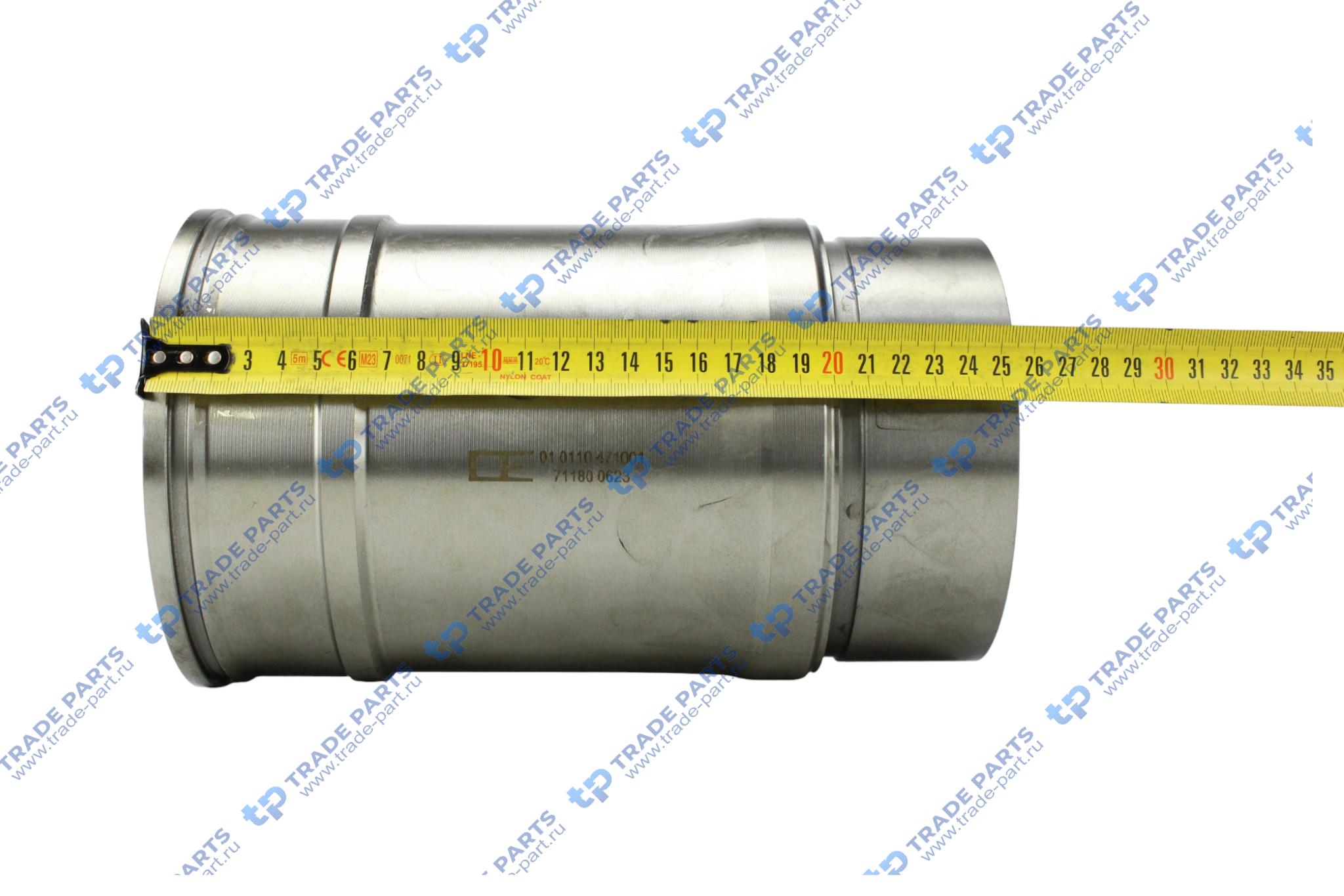 Реальная фотография гильза цилиндра a=142 c=159 l=257 h+f=9,95 (без упл. колец) mb om 471 la без огнеупорного кольца