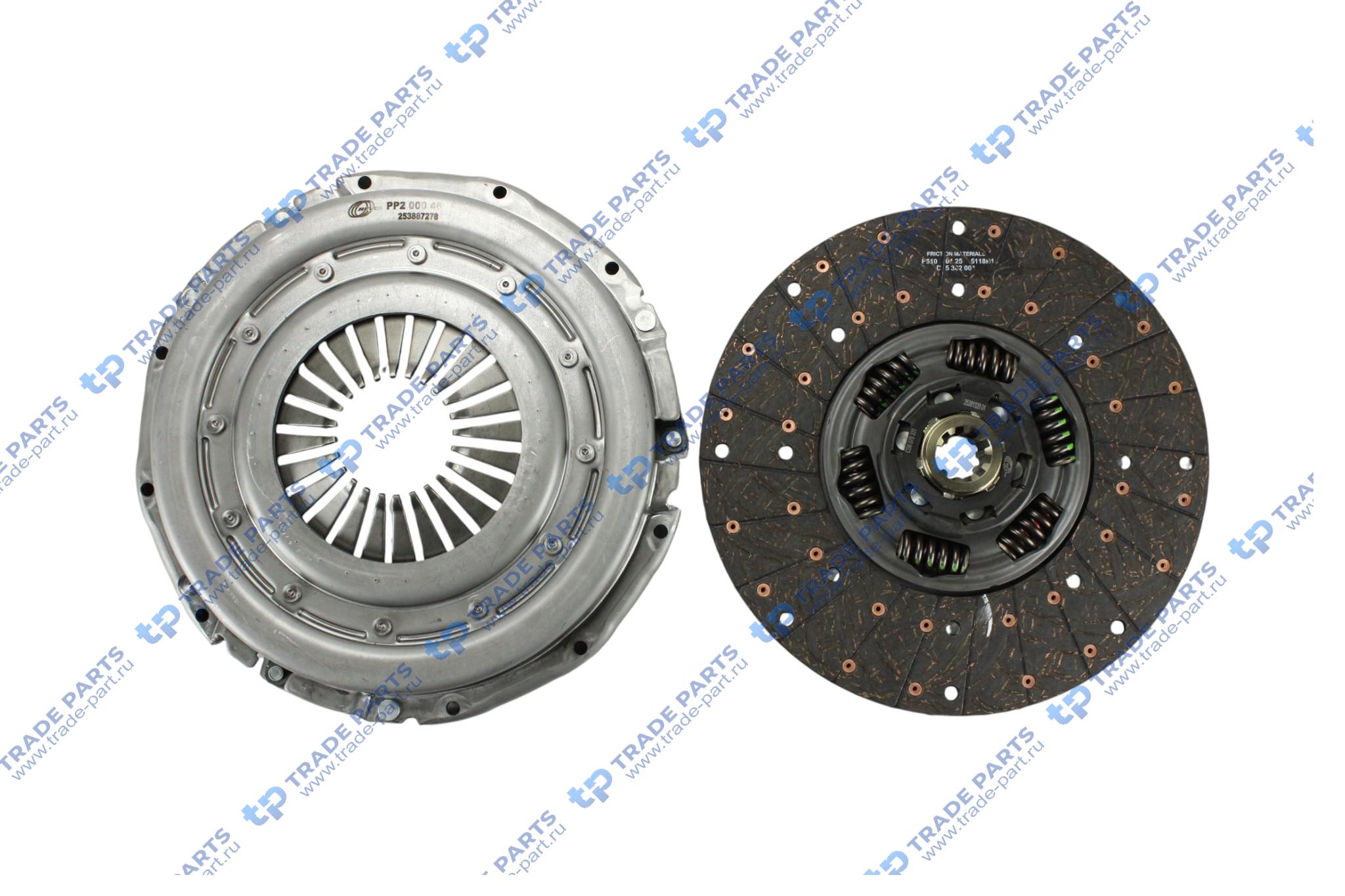 Комплект сцепления без выжимного MAN TGL D0834LFL ZF 6S-850, ZF 6AS-850 362mm.