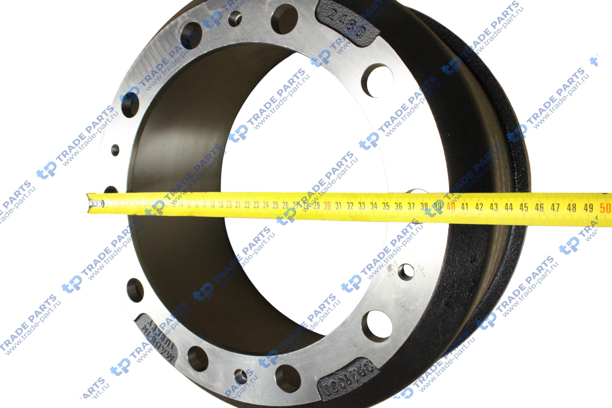 Реальная фотография барабан тормозной 419x203/211 h=256.2 d=288/335 n10x26 fruehauf пр-во турция