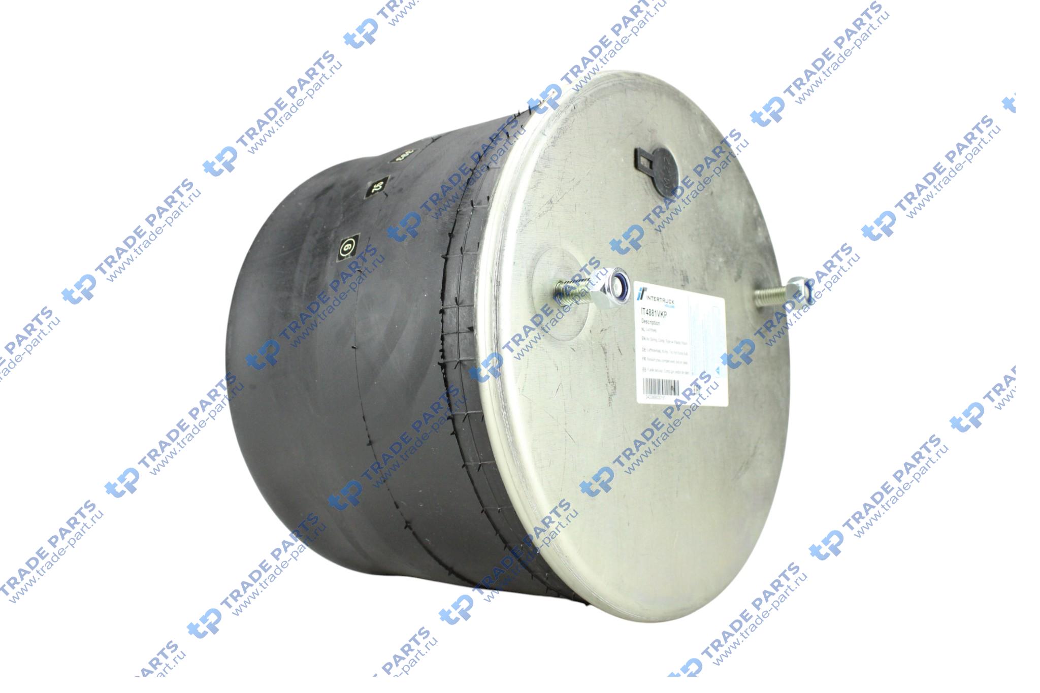 Реальная фотография пневморессора со стаканом (пластик); 2 шп.+возд. / 8 отв. bpw 36k