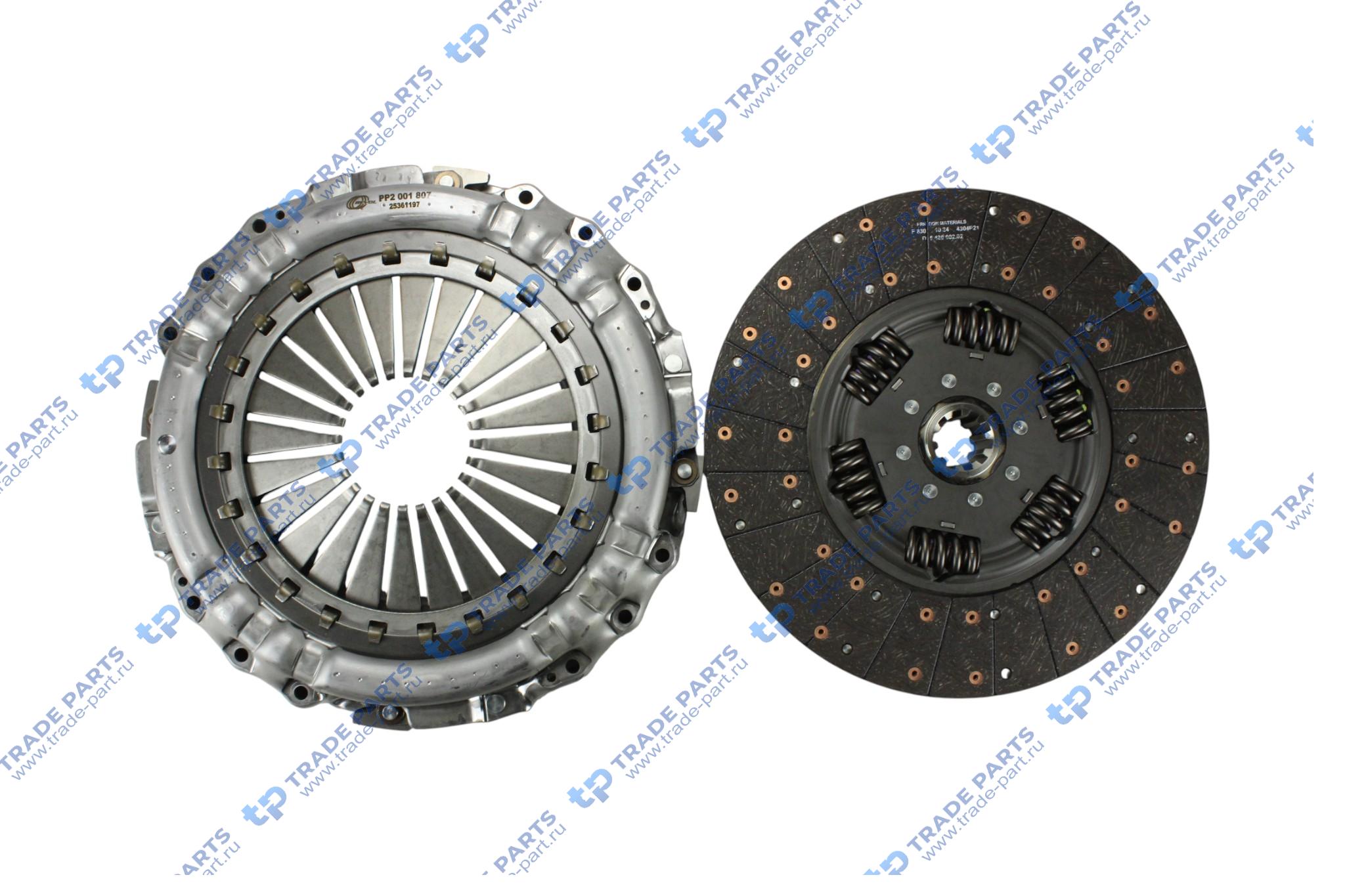 Реальная фотография комплект сцепления без выжимного man tgs tgx (euro 6) d2676lf zf traxon 12tx 2620td 430 mm.