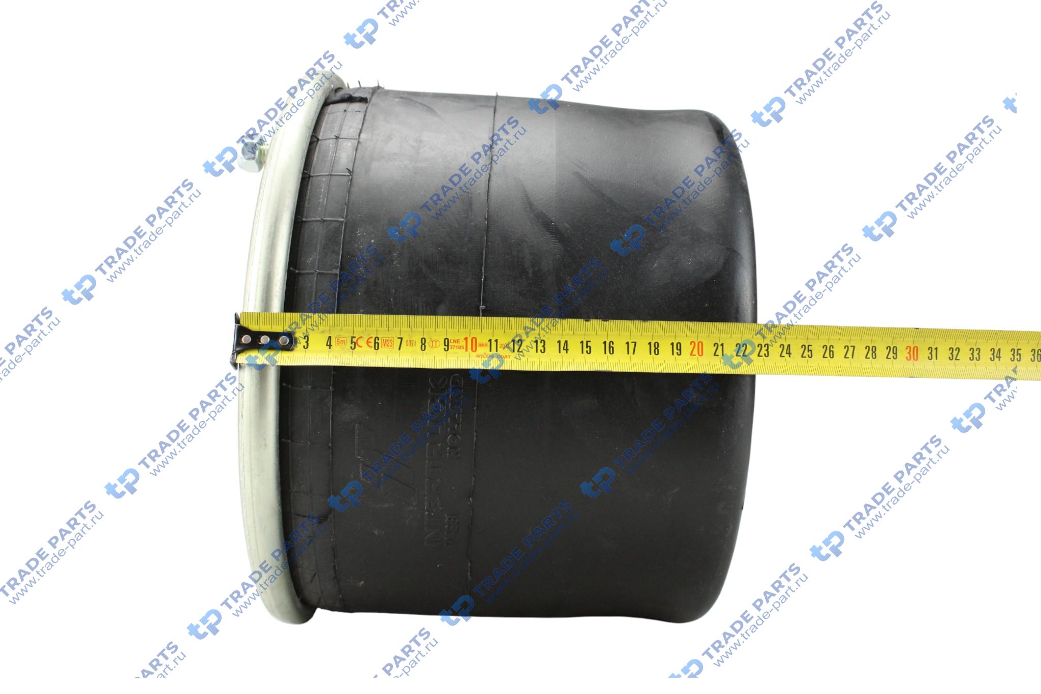 Реальная фотография пневморессора со стаканом (пластик); 2 шп.+возд. / 8 отв. bpw 36k