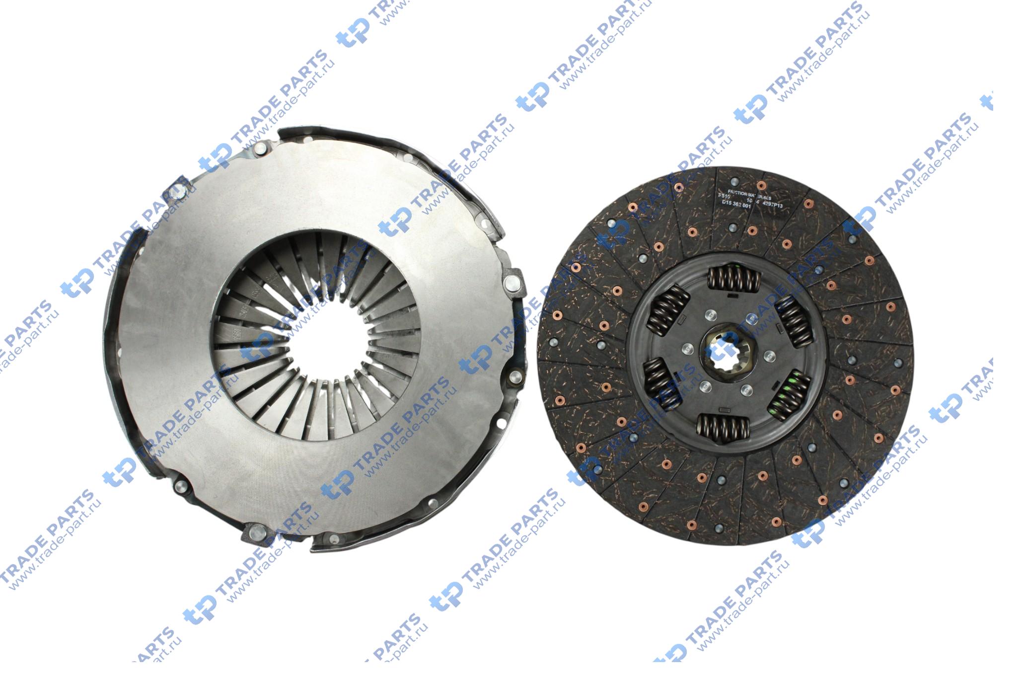 Реальная фотография комплект сцепления без выжимного man tgl d0834lfl zf 6s-850, zf 6as-850 362mm.