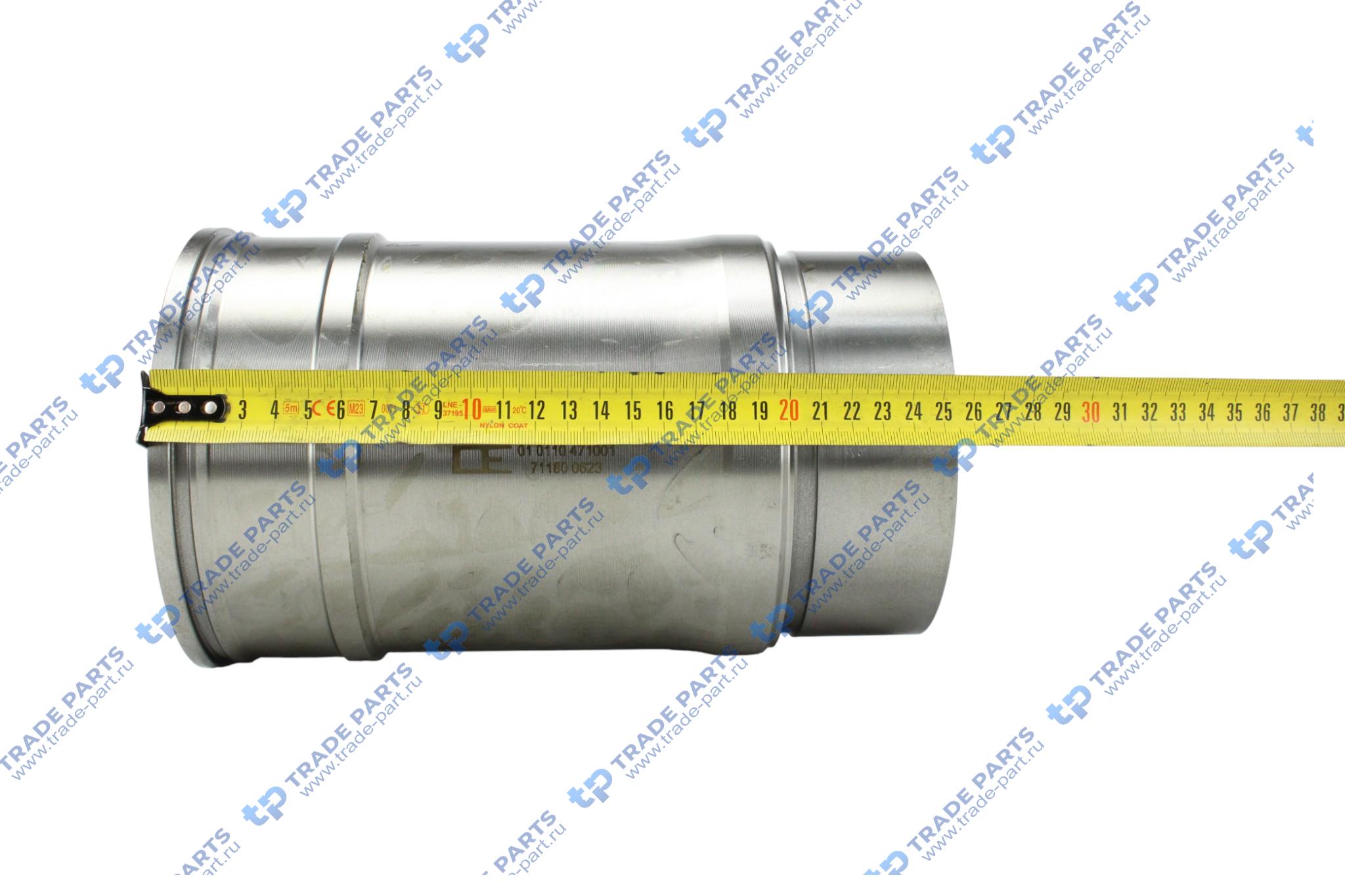 Реальная фотография гильза цилиндра a=142 c=159 l=257 h+f=9,95 (с упл. кольцами) mb om 471 la без огнеупорного кольца