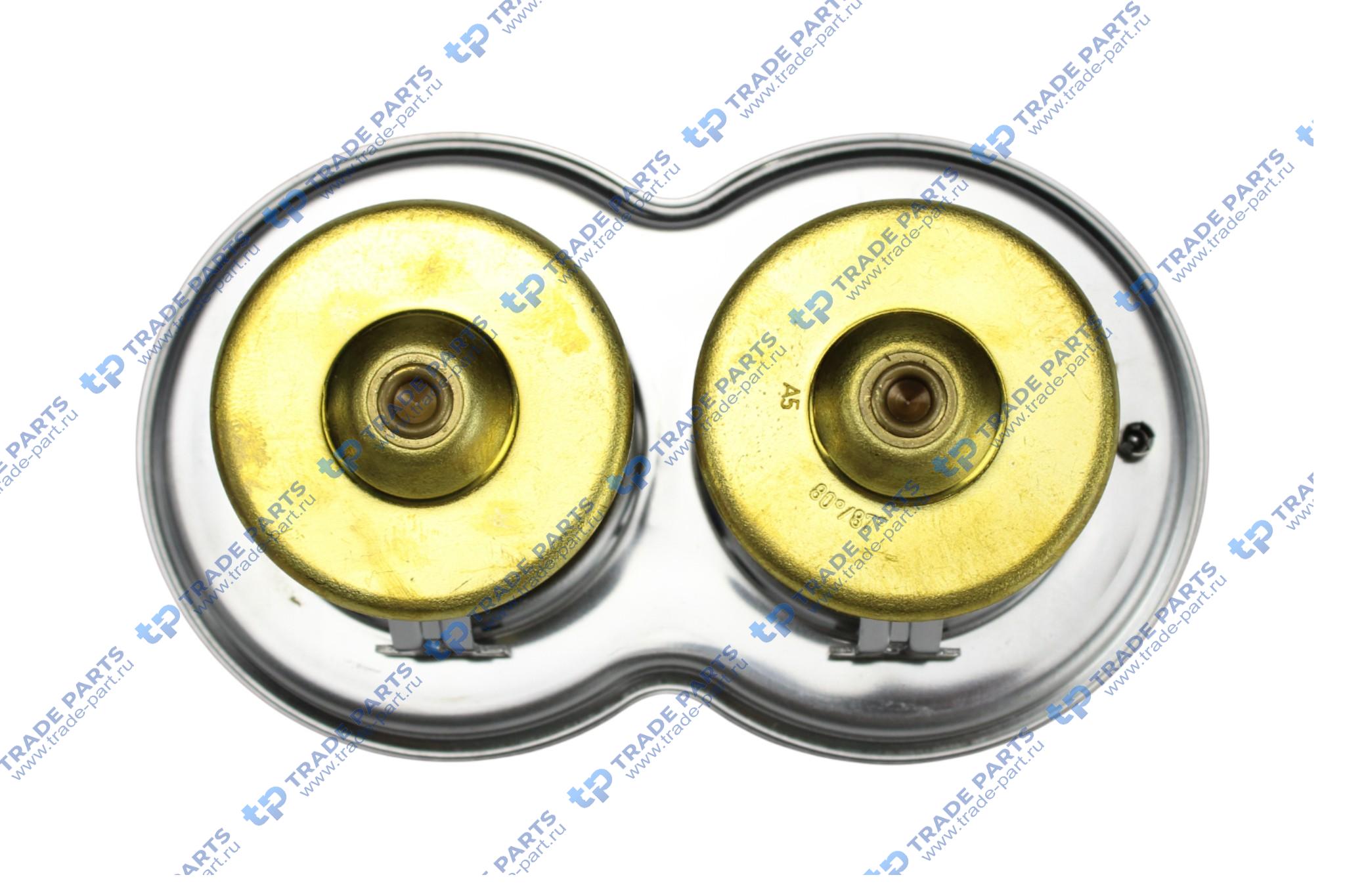 Реальная фотография термостат двойной 80°с + 87°c scania 4/p/g/r/t серия с прокладкой